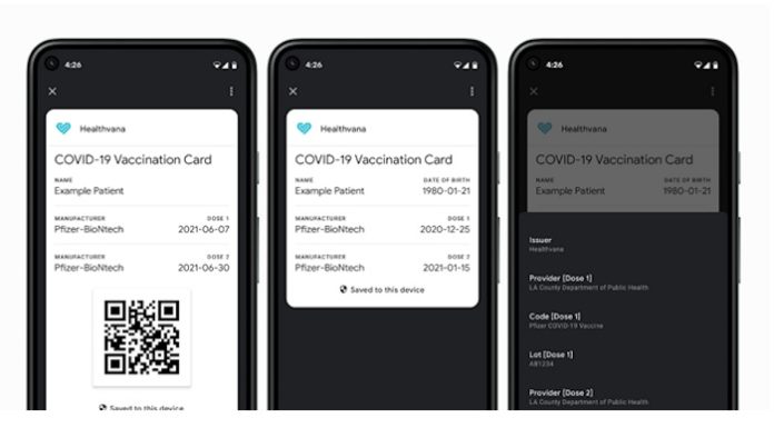  Google Launches COVID Card API for Android, displaying vaccination status and test results